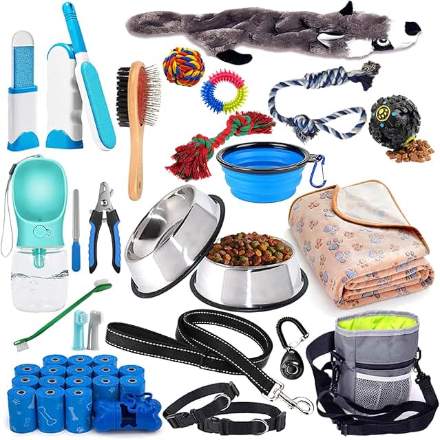 Complete Puppy Supplies Starter Kit with Toys and Accessories