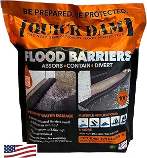 Water-Activated Flood Barrier, 1 Pack, Black