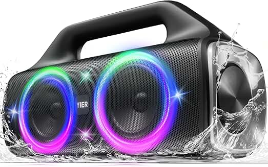Portable 80W Wireless Speaker with Lights and Deep Bass