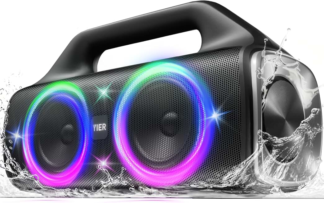 Portable 80W Wireless Speaker with Lights and Deep Bass