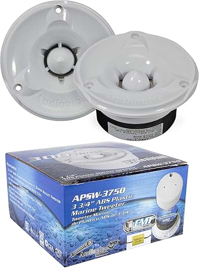Marine Grade Waterproof Tweeter, 600 Watts, White