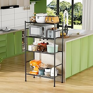 Four-Tier Metal Storage Shelf for Kitchen and Garage
