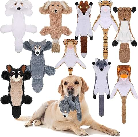 10 Pcs Dog Squeaky Plush Toys for Chewers