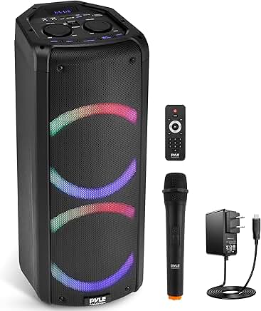 Portable Bluetooth PA Speaker with Lights and Microphone