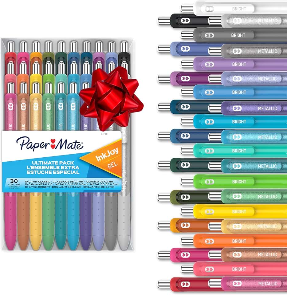 30 Assorted Gel Pens for Writing and Doodling