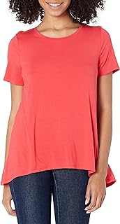 Women's Red Relaxed Short-Sleeve Scoopneck T-Shirt X-Small