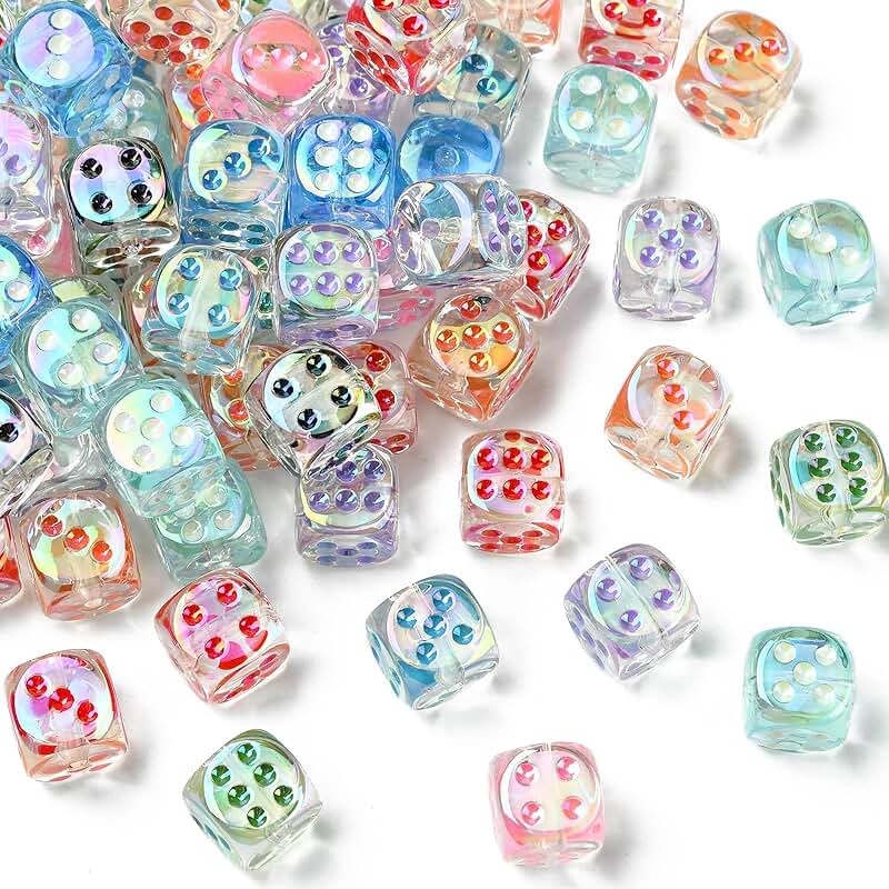 50 Pcs 14mm Transparent Acrylic Square Beads for Jewelry Making