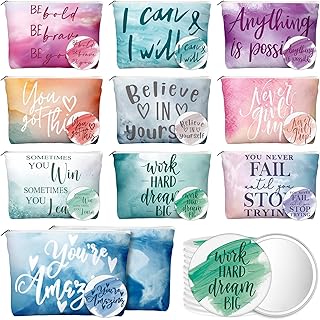 40 Inspirational Canvas Makeup Bags and Compact Mirrors