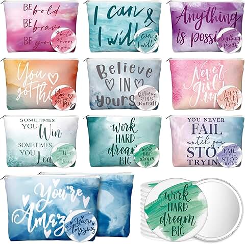 40 Inspirational Canvas Makeup Bags and Compact Mirrors