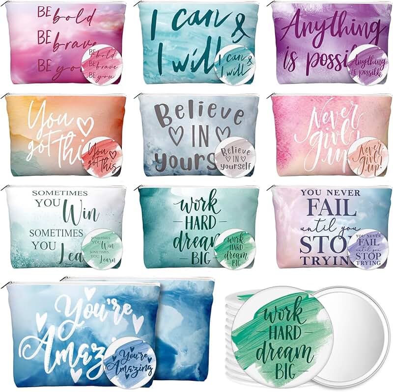 40 Inspirational Canvas Makeup Bags and Compact Mirrors