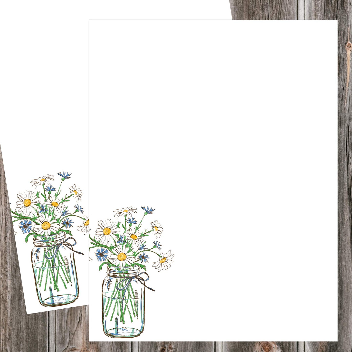 Great Papers! Mason Daisies Letterhead Stationery, 8.5" x 11", 80 sheets
