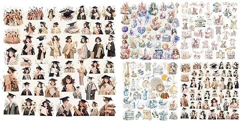 Five Packs of Vintage Translucent Stickers and Ephemera