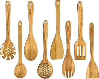 Wooden Spatula and Spoon Set for Cooking and Serving