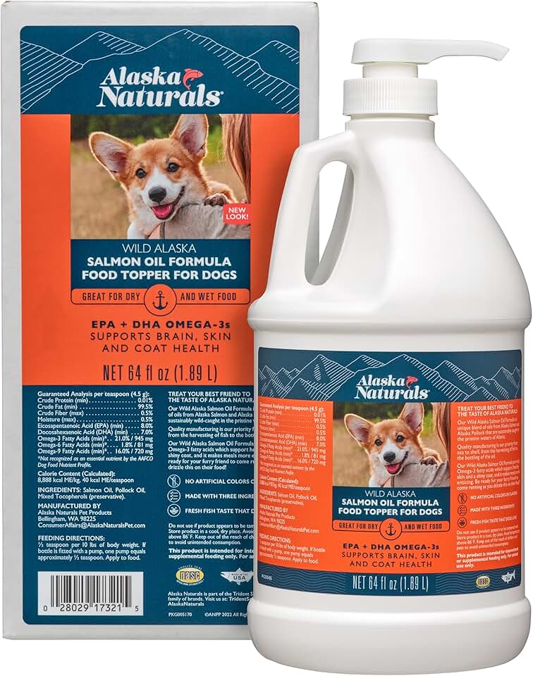 Wild Alaskan Salmon Oil for Dogs, Skin & Coat, 64 oz