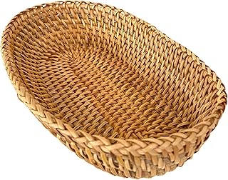 High Wall Handwoven Wicker Bread and Fruit Basket