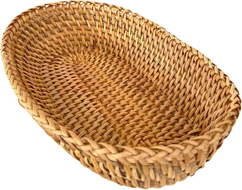 High Wall Handwoven Wicker Bread and Fruit Basket