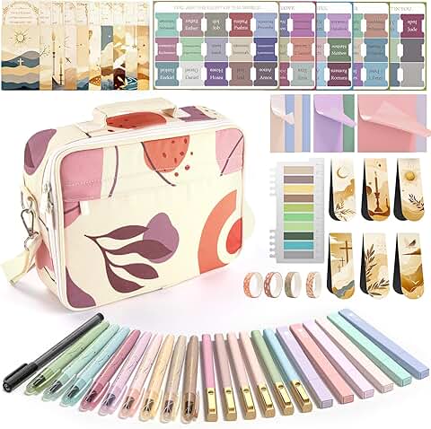 76-Piece Bible Study Supplies Kit with Case and Accessories