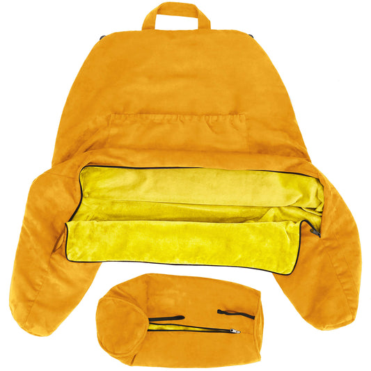 XXL Cover Aspen Edition Gold Rush, Reversible Microfiber to Microsuede, Side  Back Pockets  Handle for Transport  Super Cozy Bed Rest Cover with Arms  Easy Care