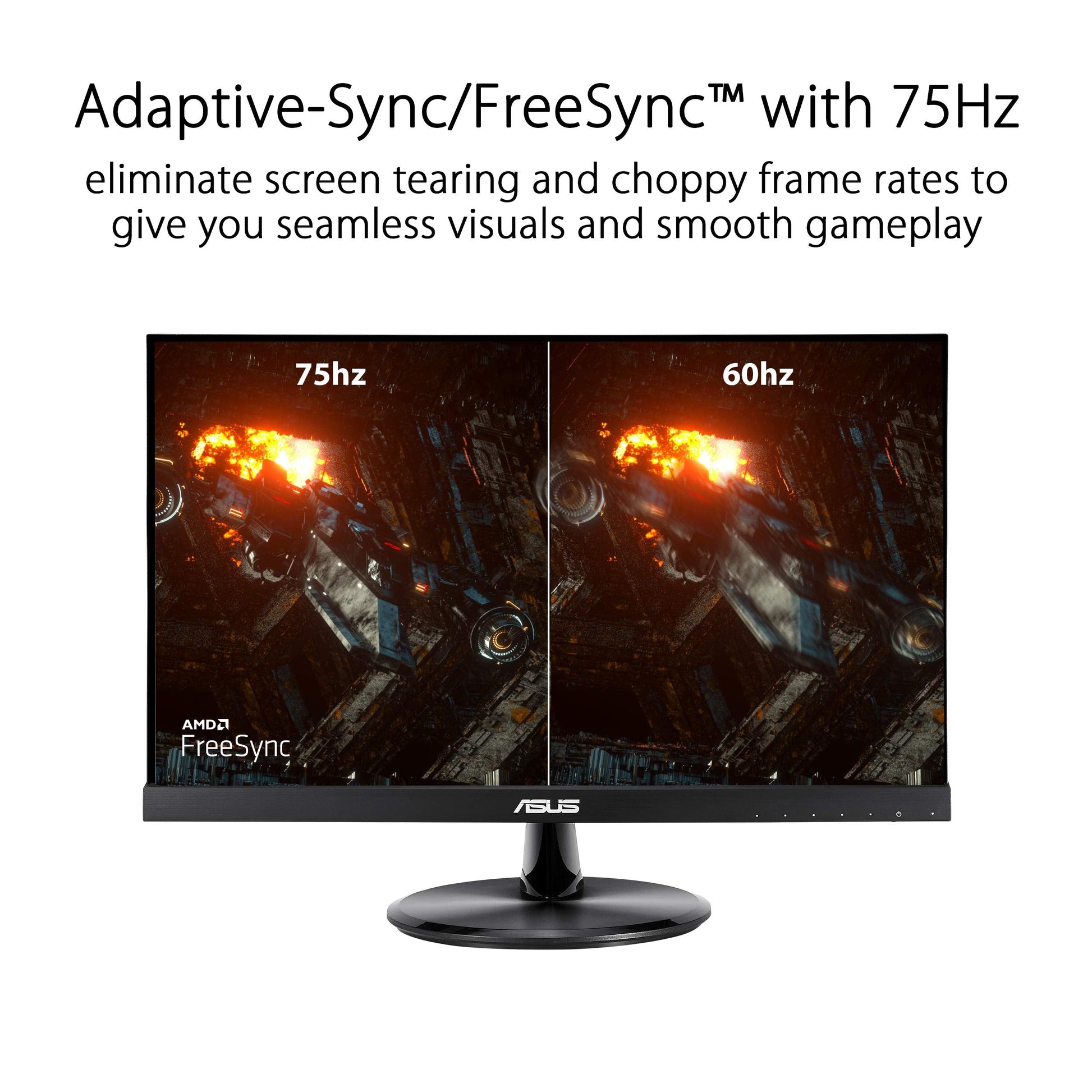 VP229HE 21.5 Monitor, 1080P Full HD, 75Hz, IPS, FreeSync/Adaptive-Sync, Eye Care, HDMI VGA, Frameless, VESA Wall Mountable, BLACK