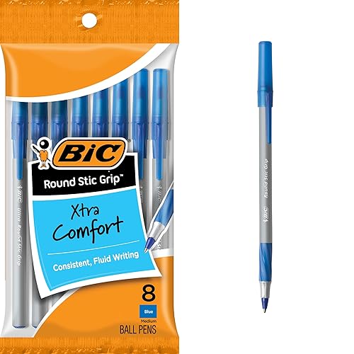 Blue medium point ballpoint pens, 8-pack