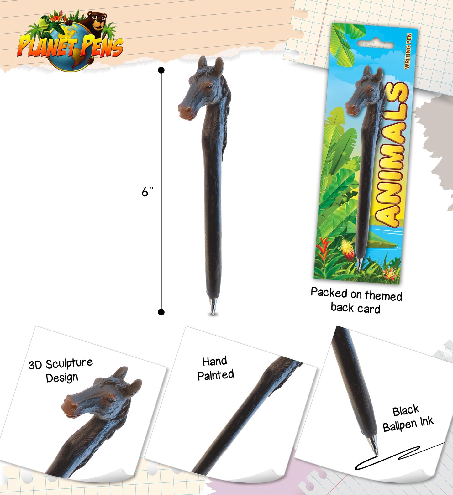 3D Horse Shape Ballpoint Pen for Writing and Gifts