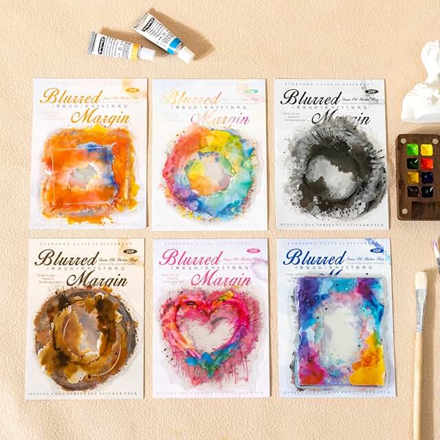 120 Vintage Watercolor Border Stickers for Scrapbooking
