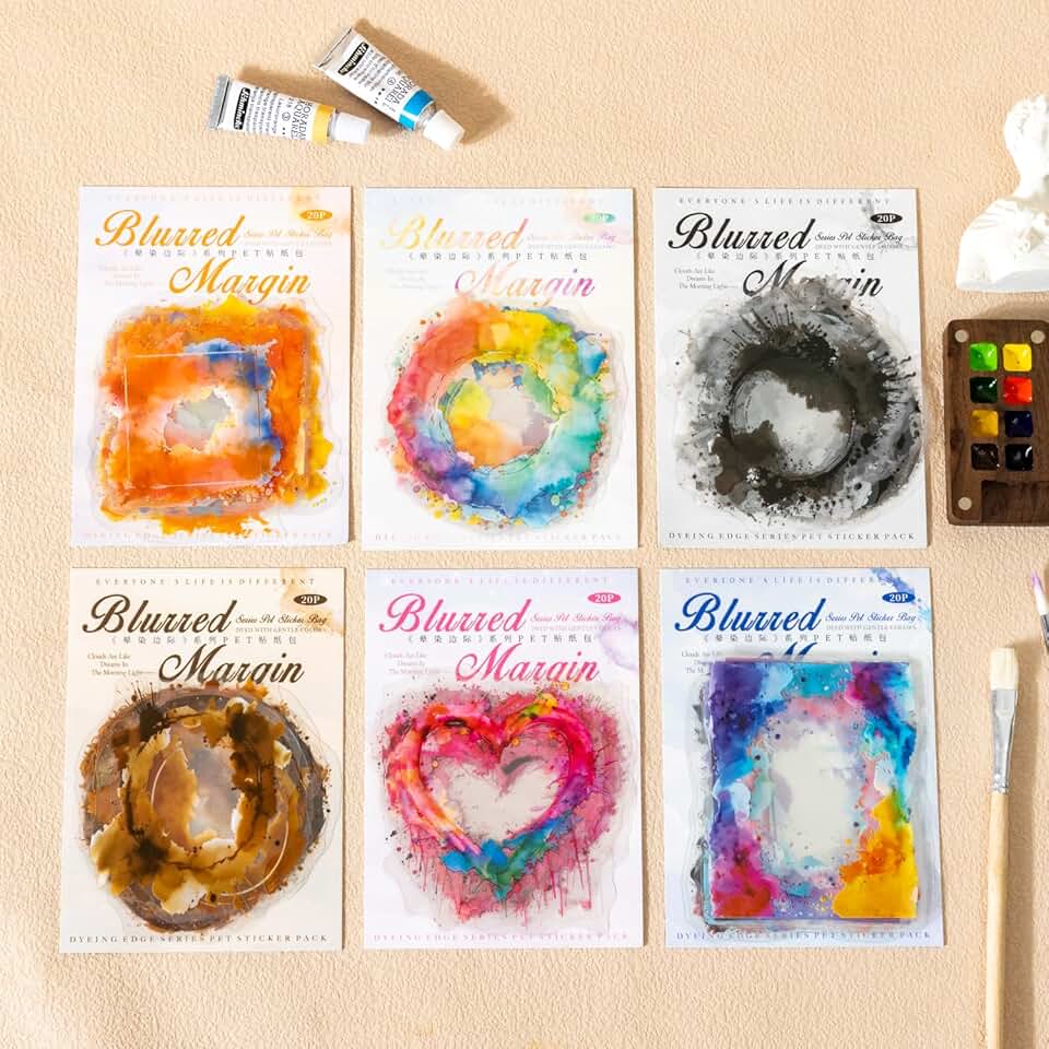 120 Vintage Watercolor Border Stickers for Scrapbooking
