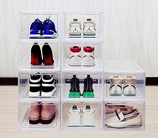 10 Clear Stackable Shoe Storage Boxes