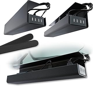 No-Screw Under Desk Cable Management Tray Set of 2
