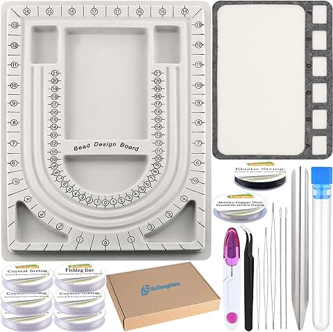 Bead Design Boards and Mat with Bead Scoop and Needles