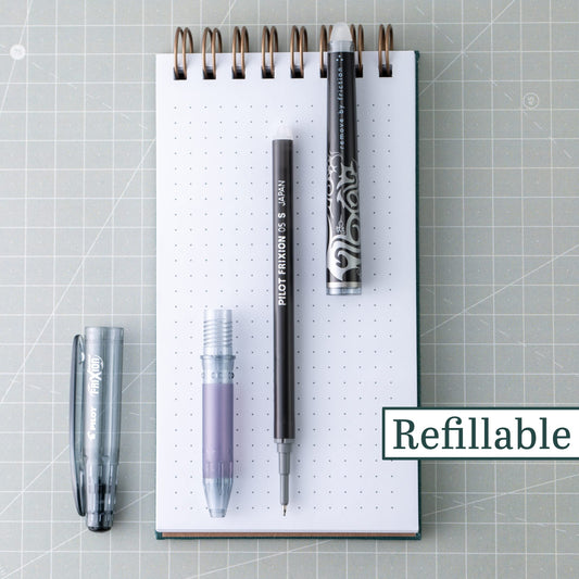 12 Black Erasable Gel Ink Pens, Extra Fine Point