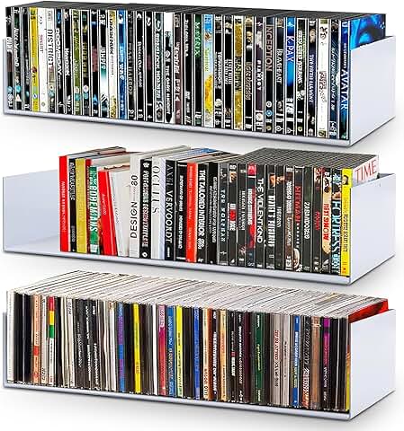 Set of 3 White U-Shape Floating Metal Shelves