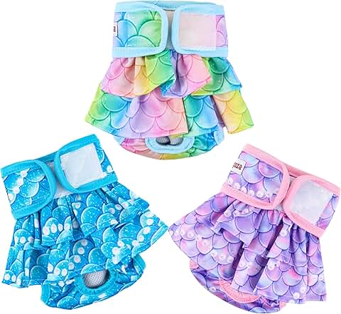 Reusable Female Dog Diapers, X-Large Mermaid Style