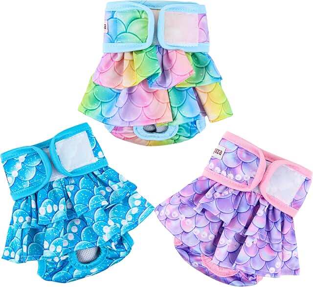 Reusable Female Dog Diapers, X-Large Mermaid Style