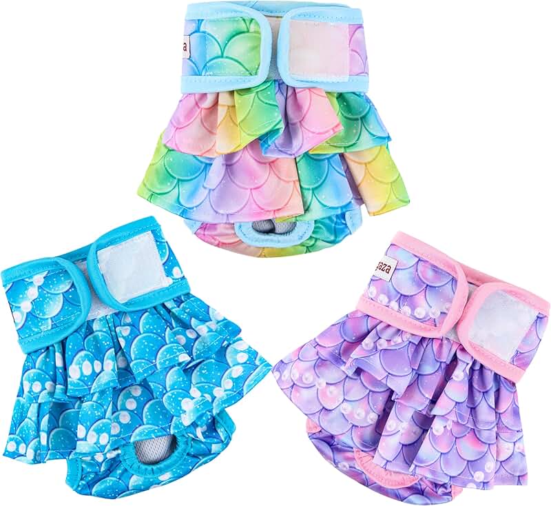Reusable Female Dog Diapers, X-Large Mermaid Style