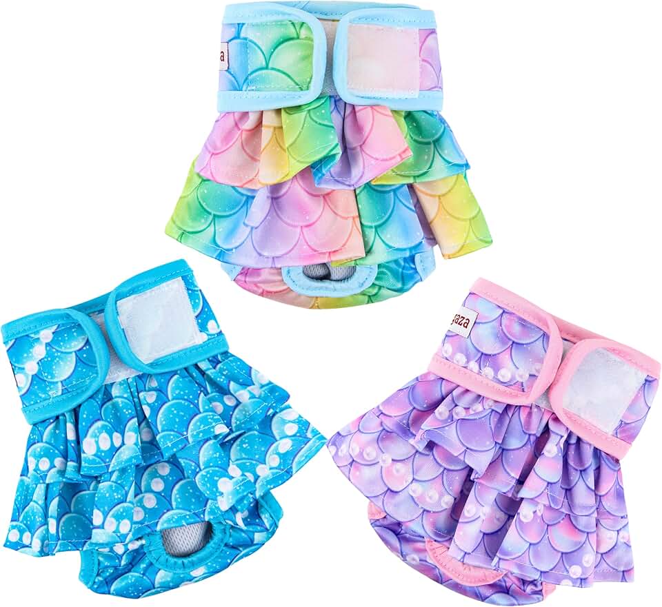 Reusable Female Dog Diapers, X-Large Mermaid Style