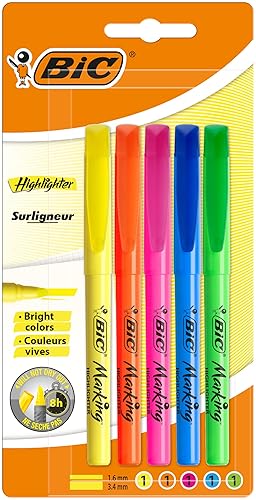 Set of 5 Assorted Color Highlighters