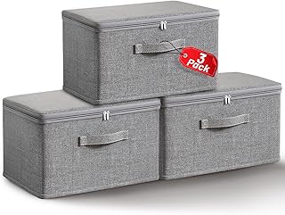 Foldable Grey Storage Bins for Home Organization