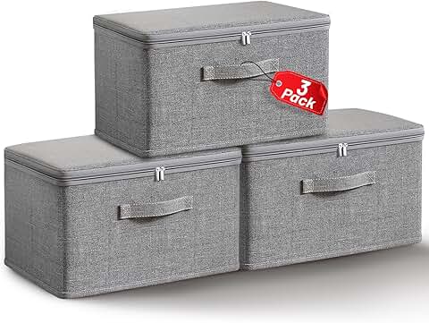 Foldable Grey Storage Bins for Home Organization