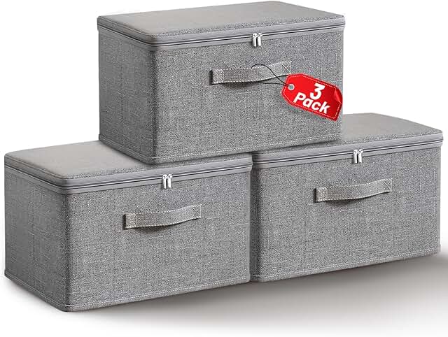 Foldable Grey Storage Bins for Home Organization