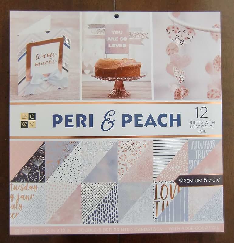 Peri & Peach Double-Sided Cardstock, 12x12, 36 Sheets
