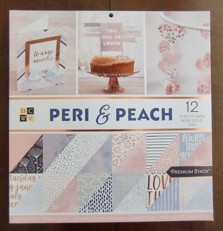 Peri & Peach Double-Sided Cardstock, 12x12, 36 Sheets
