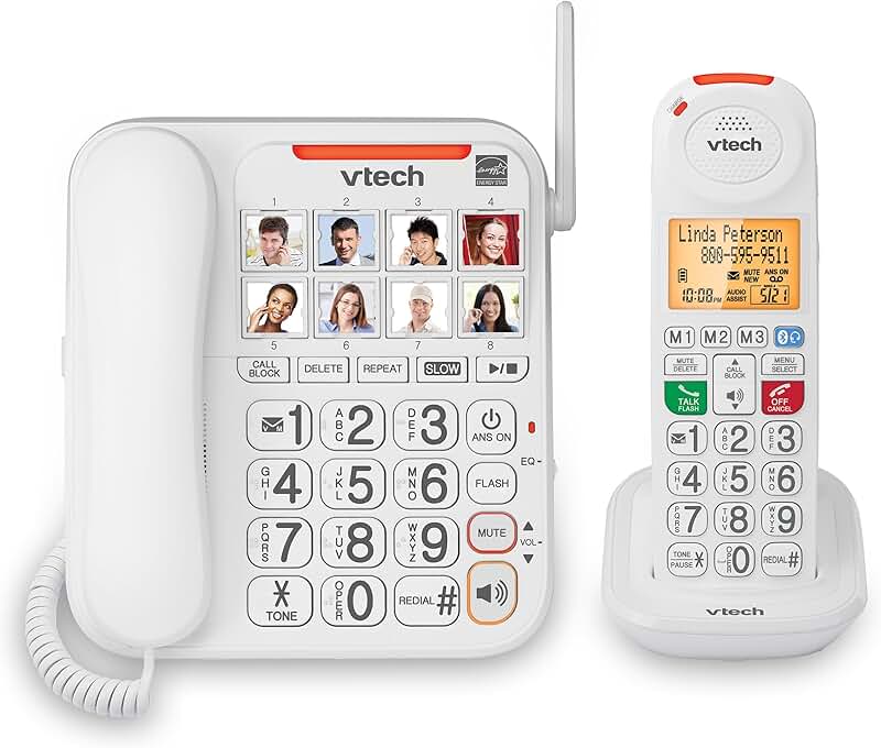 Senior Amplified Corded and Cordless Phone with Answering and Call Blocking