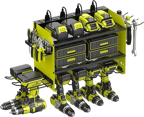 Wall Mount Drill and Tool Storage Rack