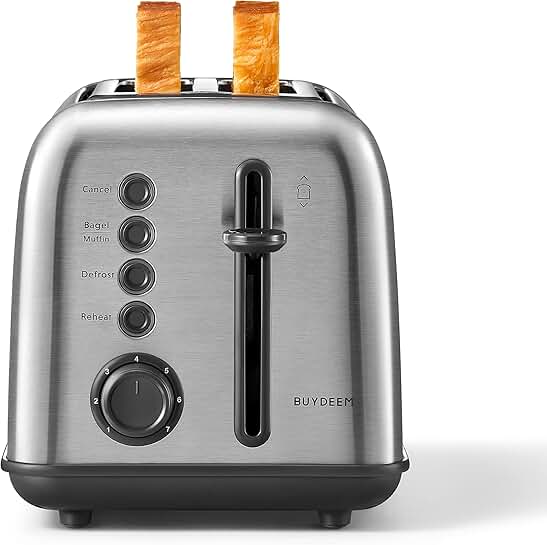 2-Slice Toaster with Wide Slots and Bagel Function