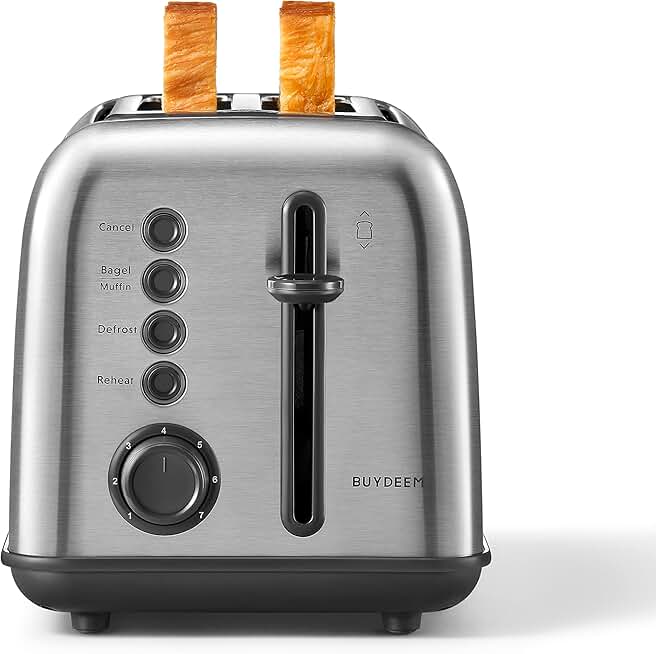 2-Slice Toaster with Wide Slots and Bagel Function