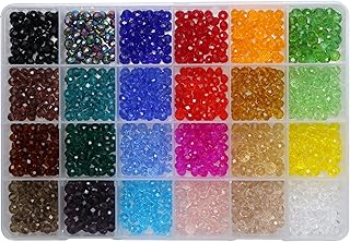 24 Colors 6mm Crystal Beads for Jewelry Making, 1200 Pieces