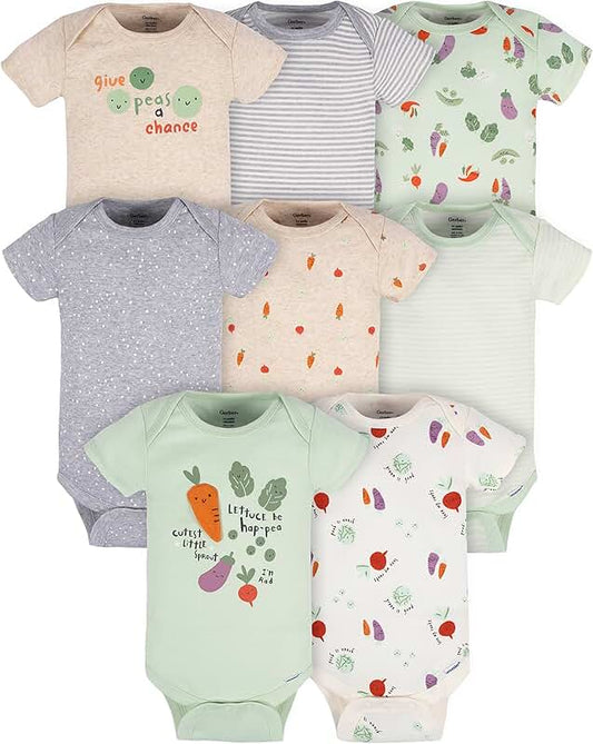 8-Pack Unisex Baby Short Sleeve Bodysuits