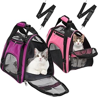 2 Pcs Soft Pet Travel Carriers for Cats and Small Dogs