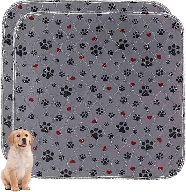 Large Washable Dog Pee Pads, 2 Pack